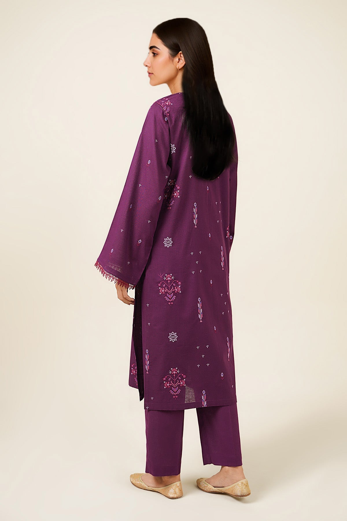 2 Piece - Unstitched - Embroidered Khadda Suit - C6346