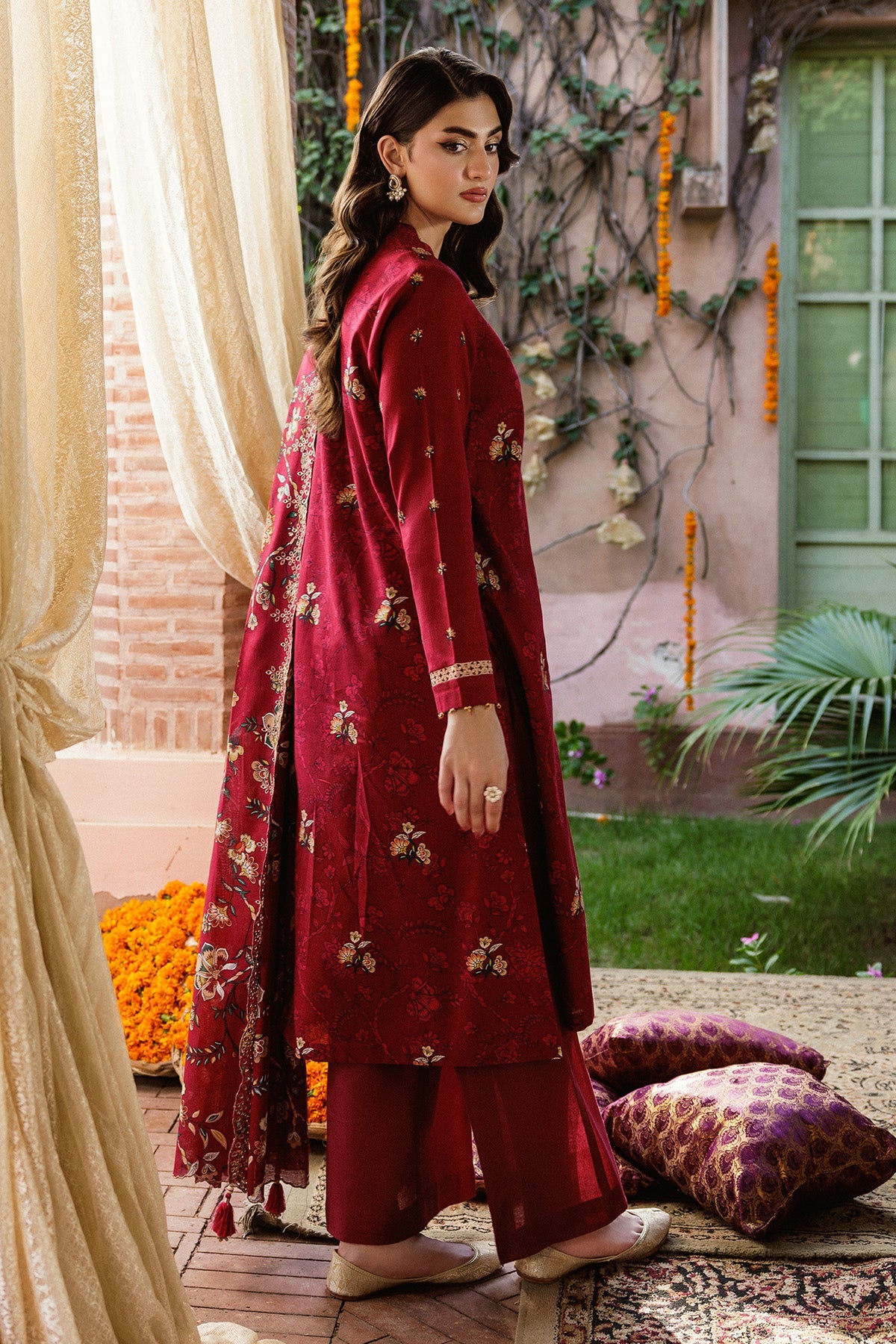3 Piece - Unstitched - Printed & Embroidered Khaddar Suit - C6376