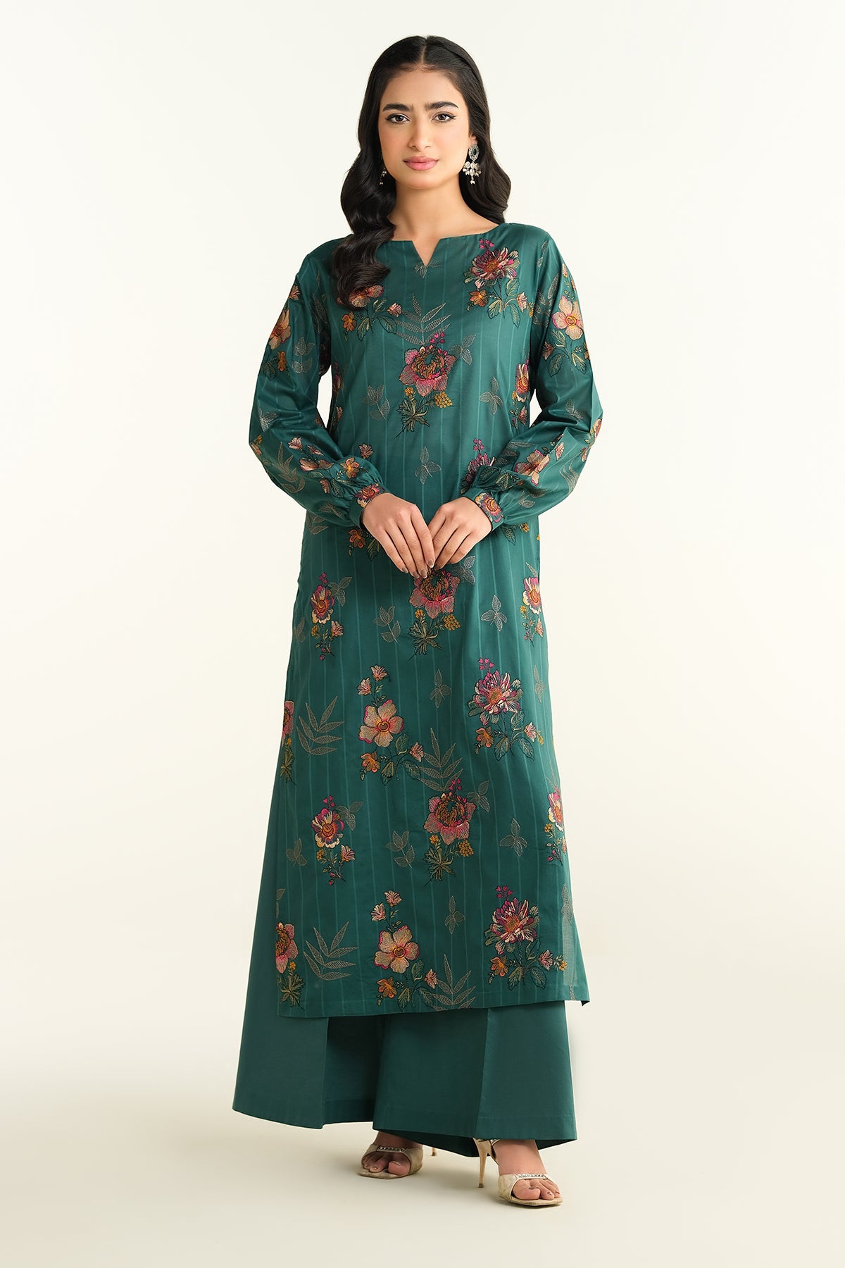 2 Piece - Unstitched - Embroidered Suit - E1673