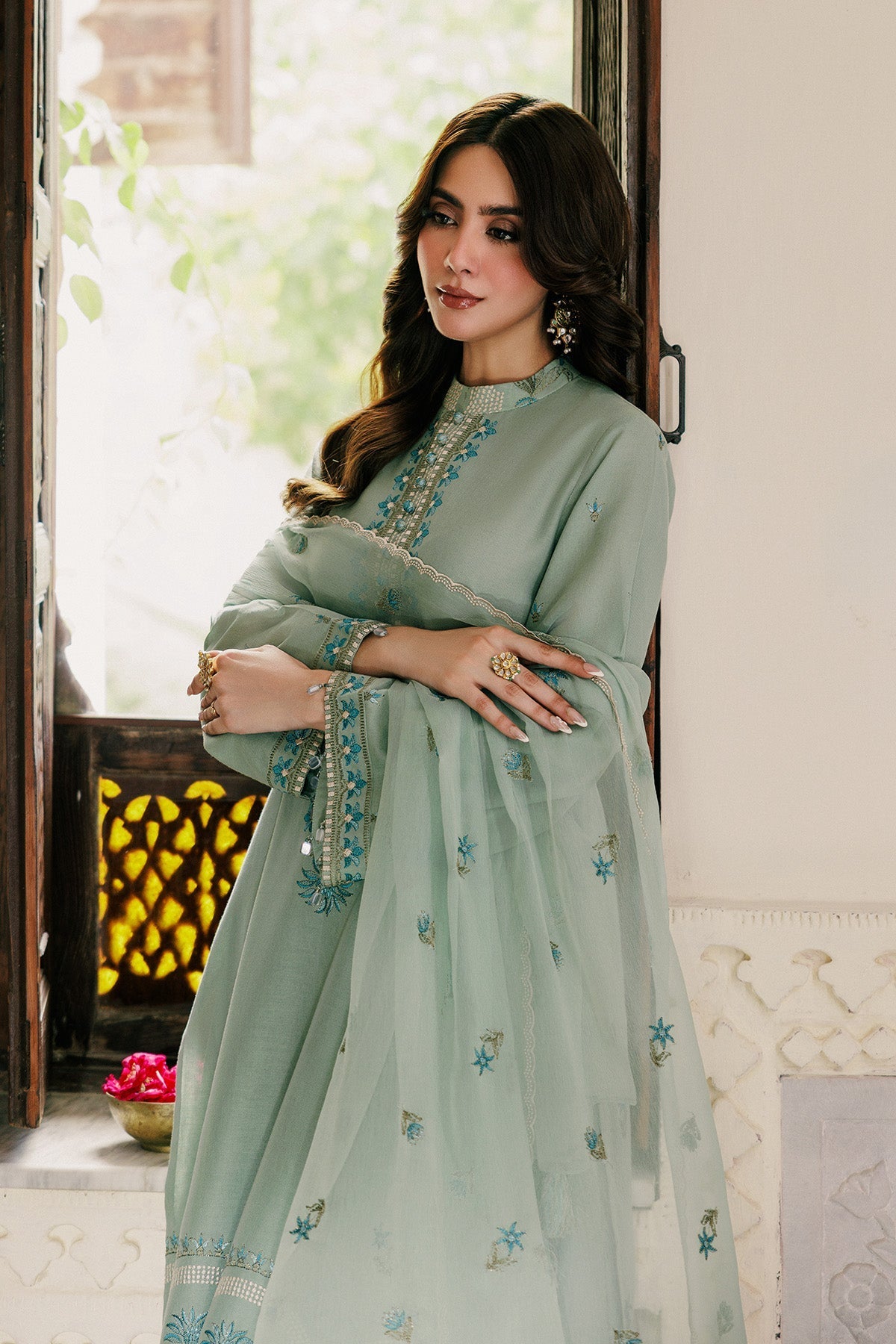 3 Piece - Unstitched - Embroidered Khaddar Suit - E1802