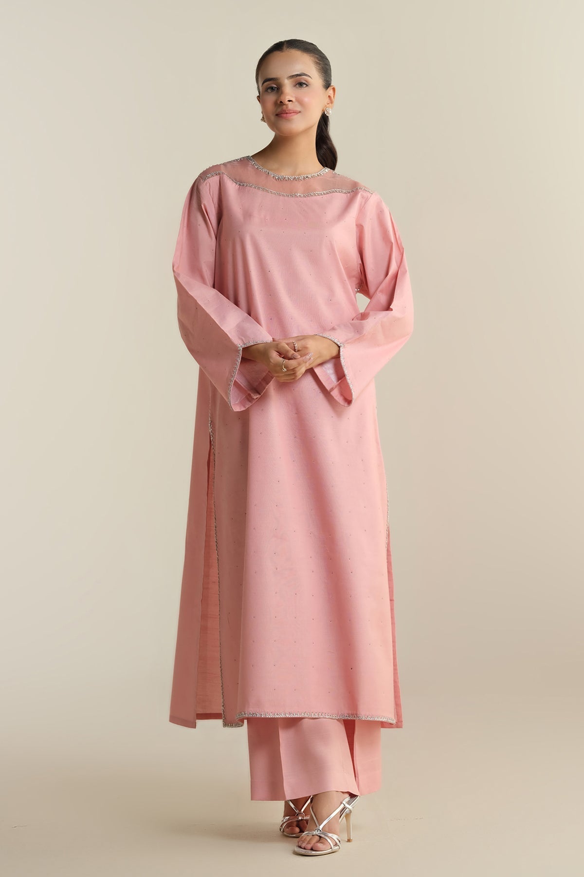 2 Piece - Stitched - Embellished Raw Silk Suit - KPS25-P3503