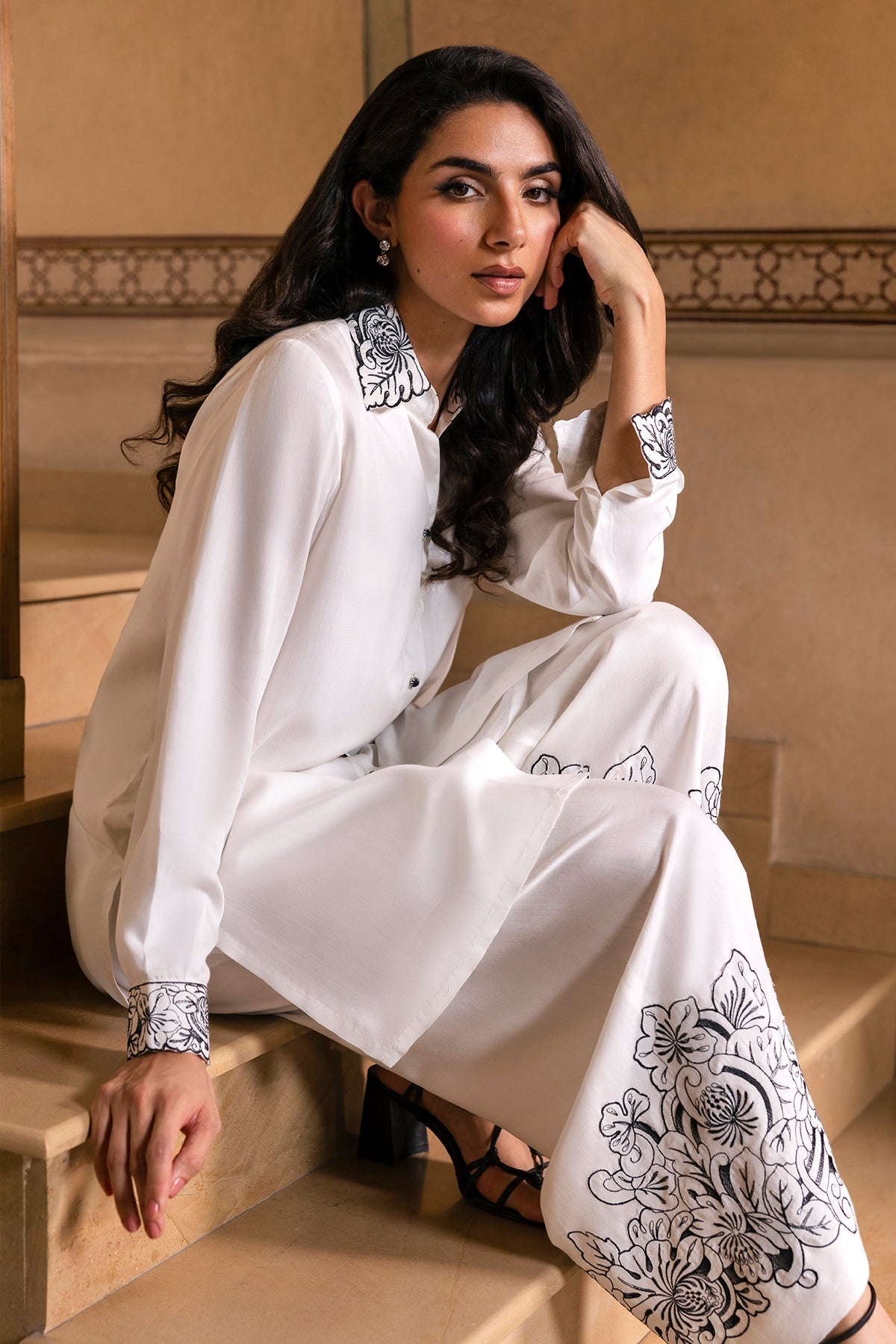 2 Piece - Stitched - Embroidered Pure Silk Suit - MCP2001