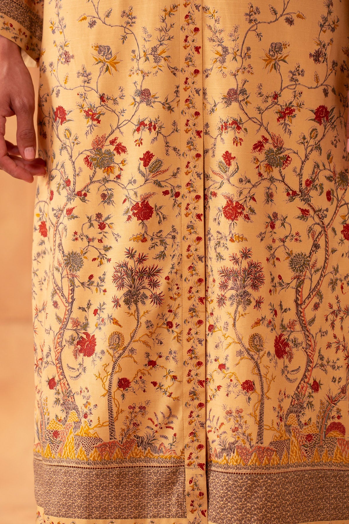 2 Piece - Stitched - Hand Screen Printed Raw Silk Suit - MCP2032