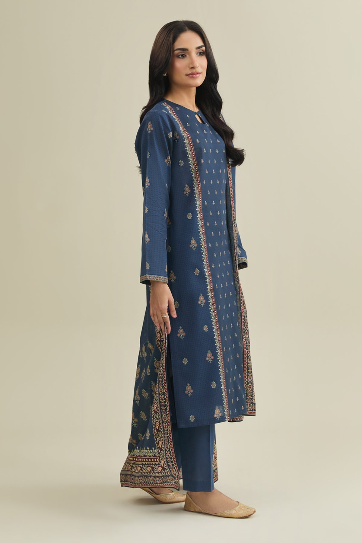 3 Piece - Unstitched - Printed Khaddar Suit - X7103