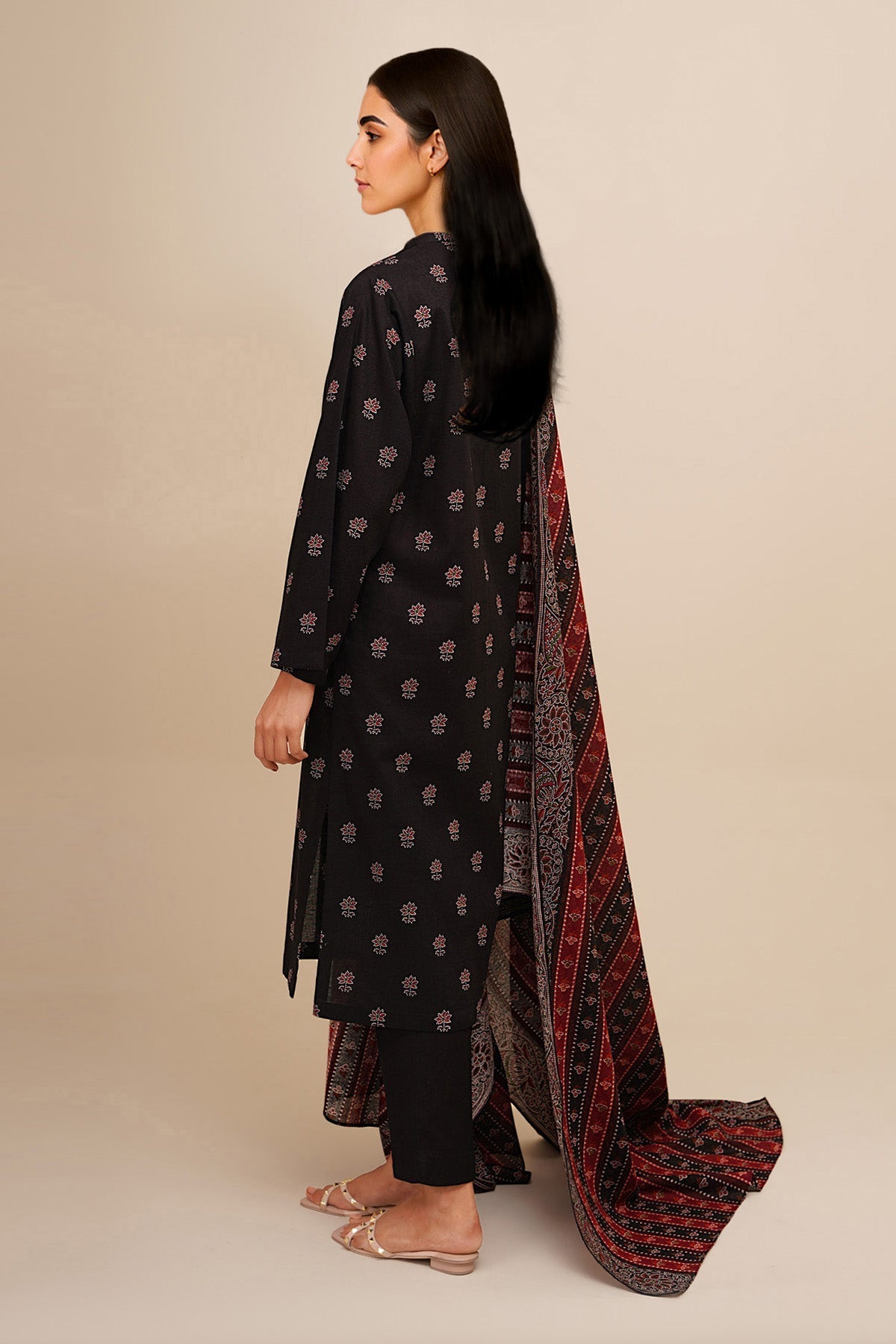 3 Piece - Unstitched - Printed Khaddar Suit - X7129