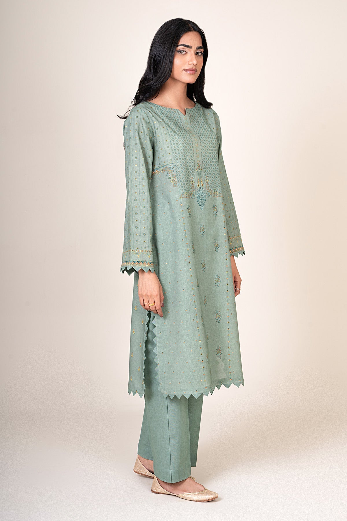 2 Piece - Unstitched - Printed Khaddar Suit - X7156