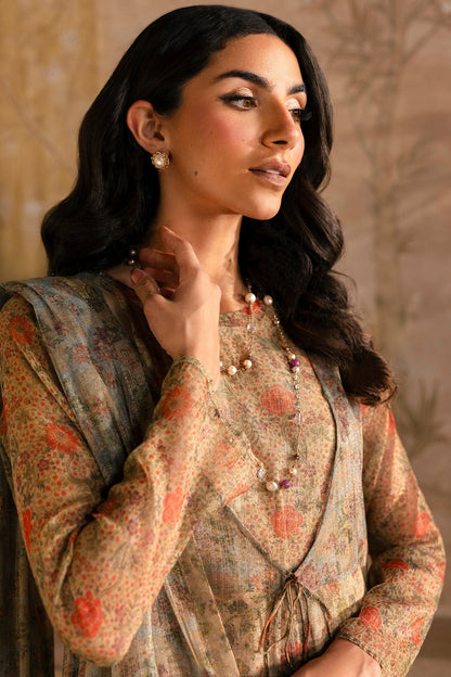 4 Piece - Stitched - Printed Shimmer Net Suit - MCP1716