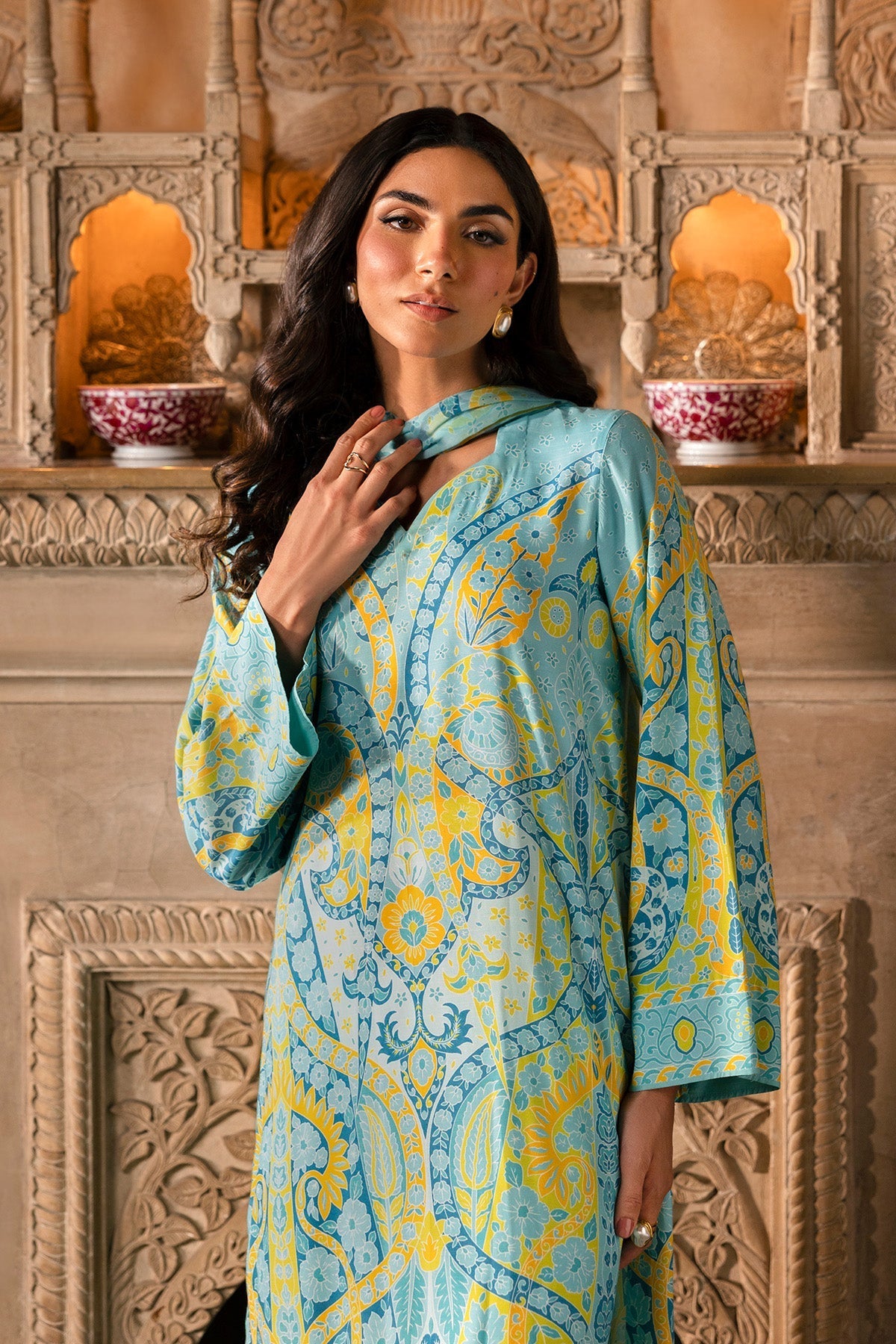 3 Piece - Stitched - Printed Raw Silk Suit - MCP1730-3