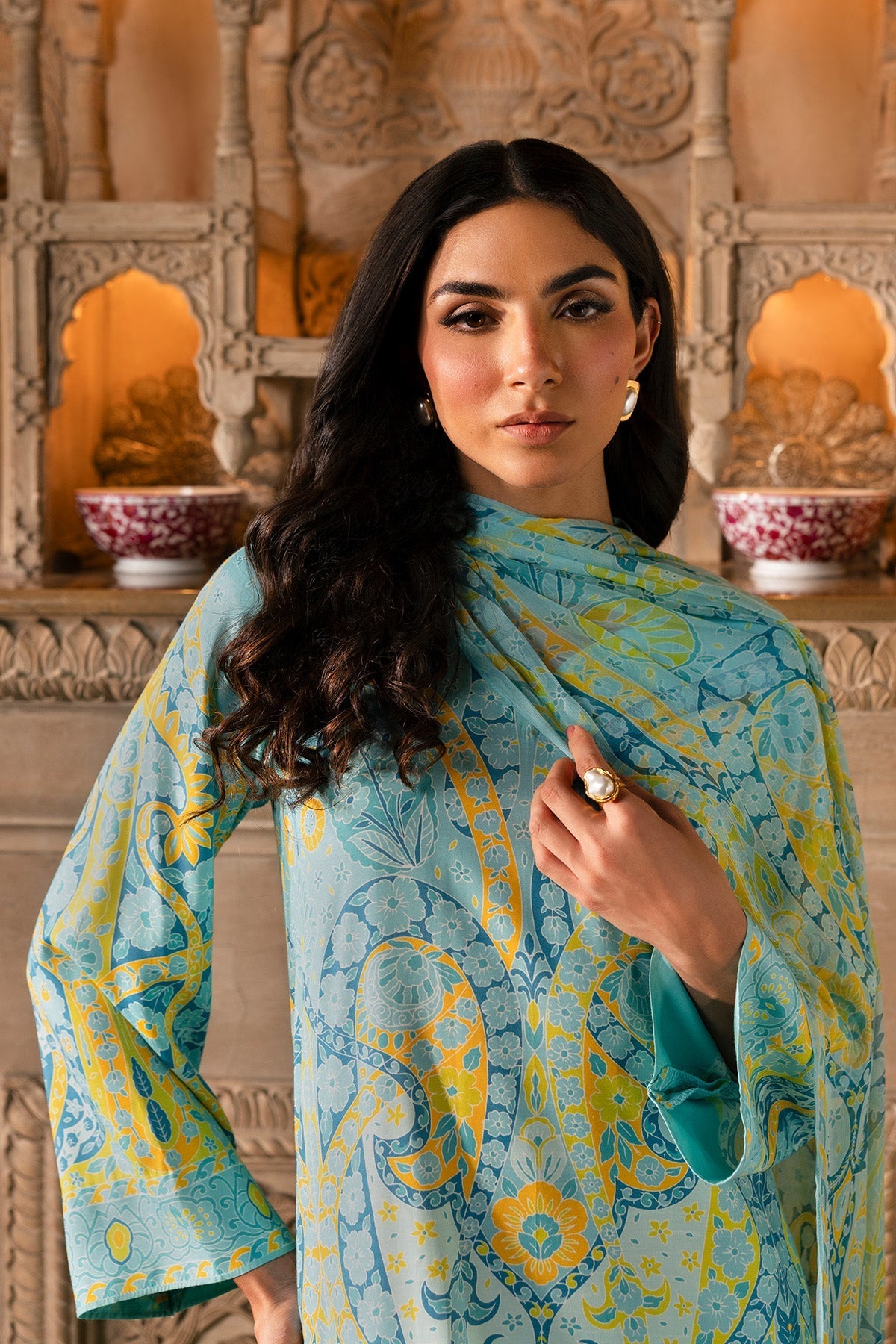 3 Piece - Stitched - Printed Raw Silk Suit - MCP1730-3