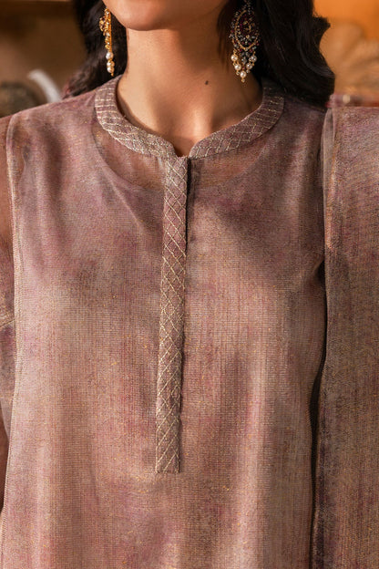 4 Piece - Stitched - Printed Shimmer Net Suit - MCP1719