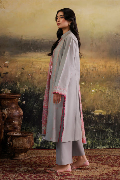 3 Piece - Unstitched - Printed & Embroidered Khaddar Suit - C6361