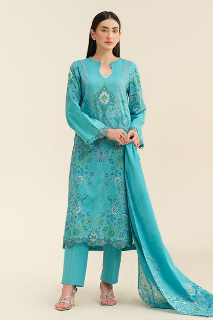 3 Piece - Unstitched - Printed & Embroidered Suit - C6276