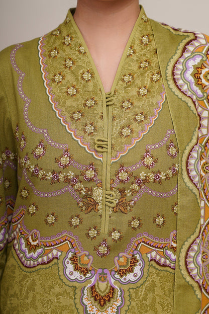 3 Piece - Unstitched - Printed Khaddar Suit - C6343