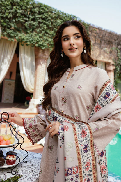 3 Piece - Unstitched - Printed & Embroidered Khaddar Suit - C6363