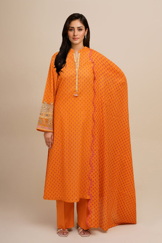 3 Piece - Unstitched - Printed & Embroidered Khaddar Suit - C6367