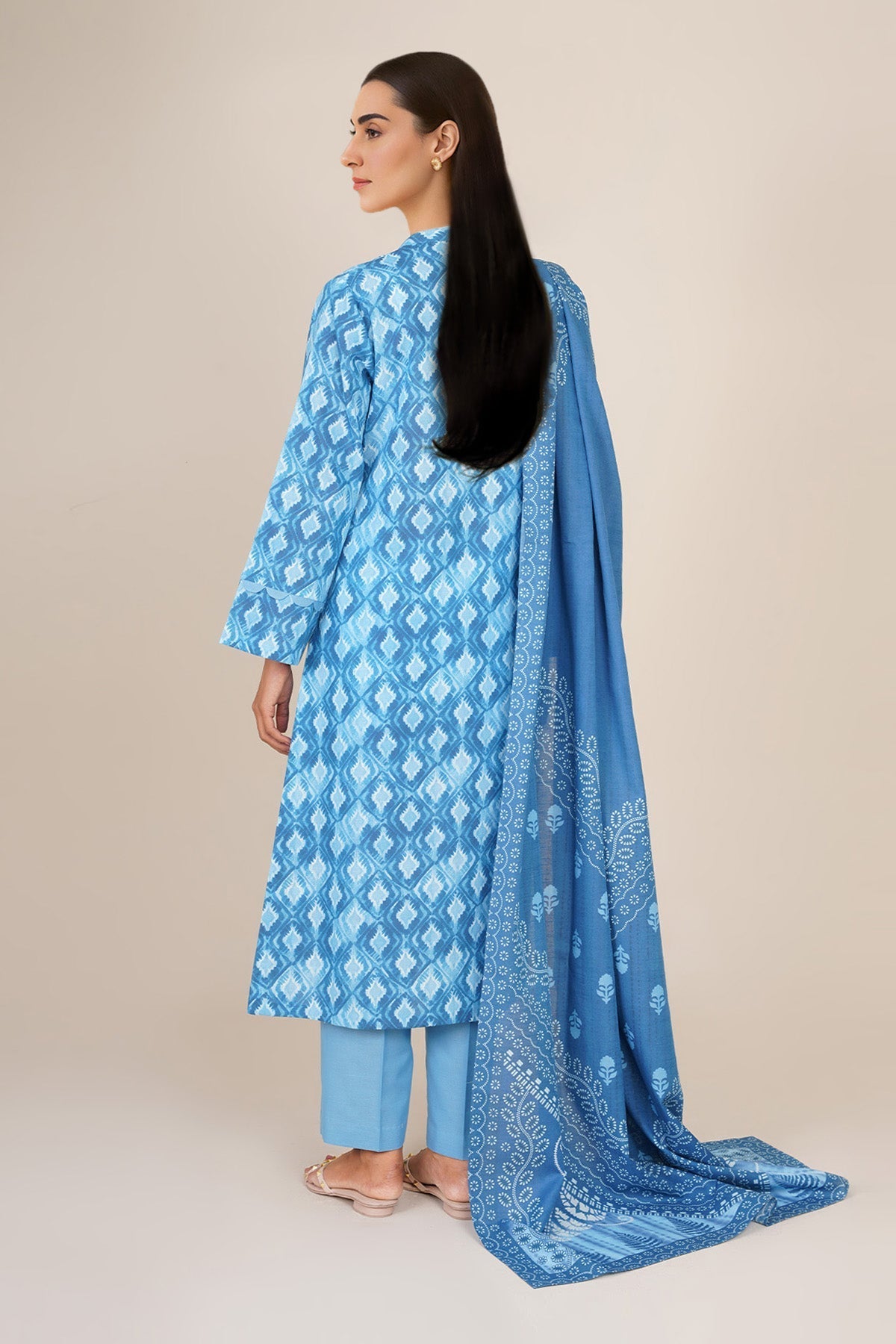 3 Piece - Unstitched - Printed Khaddar Suit - C6373