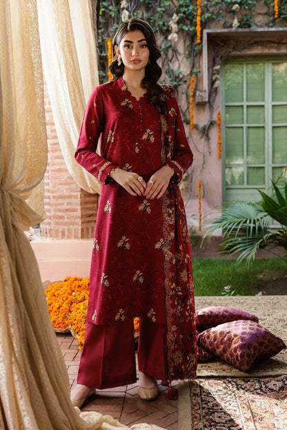 3 Piece - Unstitched - Printed & Embroidered Khaddar Suit - C6376