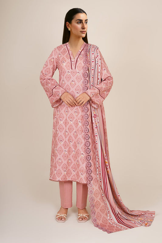 3 Piece - Unstitched - Printed & Embroidered Khaddar Suit - C6386