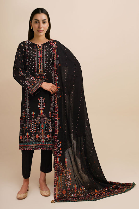 3 Piece - Unstitched - Printed Khaddar Suit - C6387