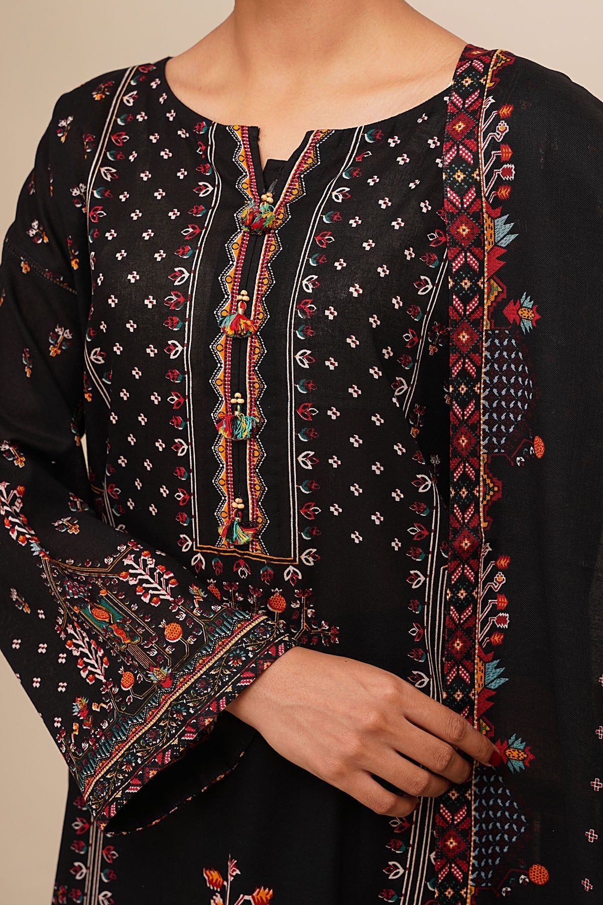 3 Piece - Unstitched - Printed Khaddar Suit - C6387