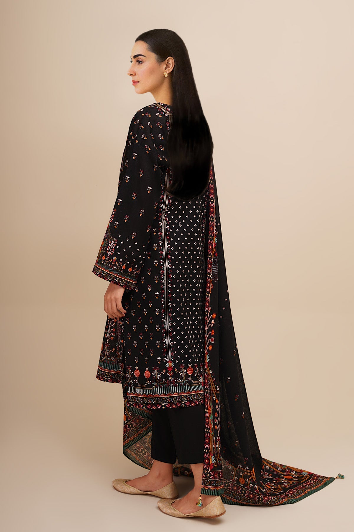 3 Piece - Unstitched - Printed Khaddar Suit - C6387