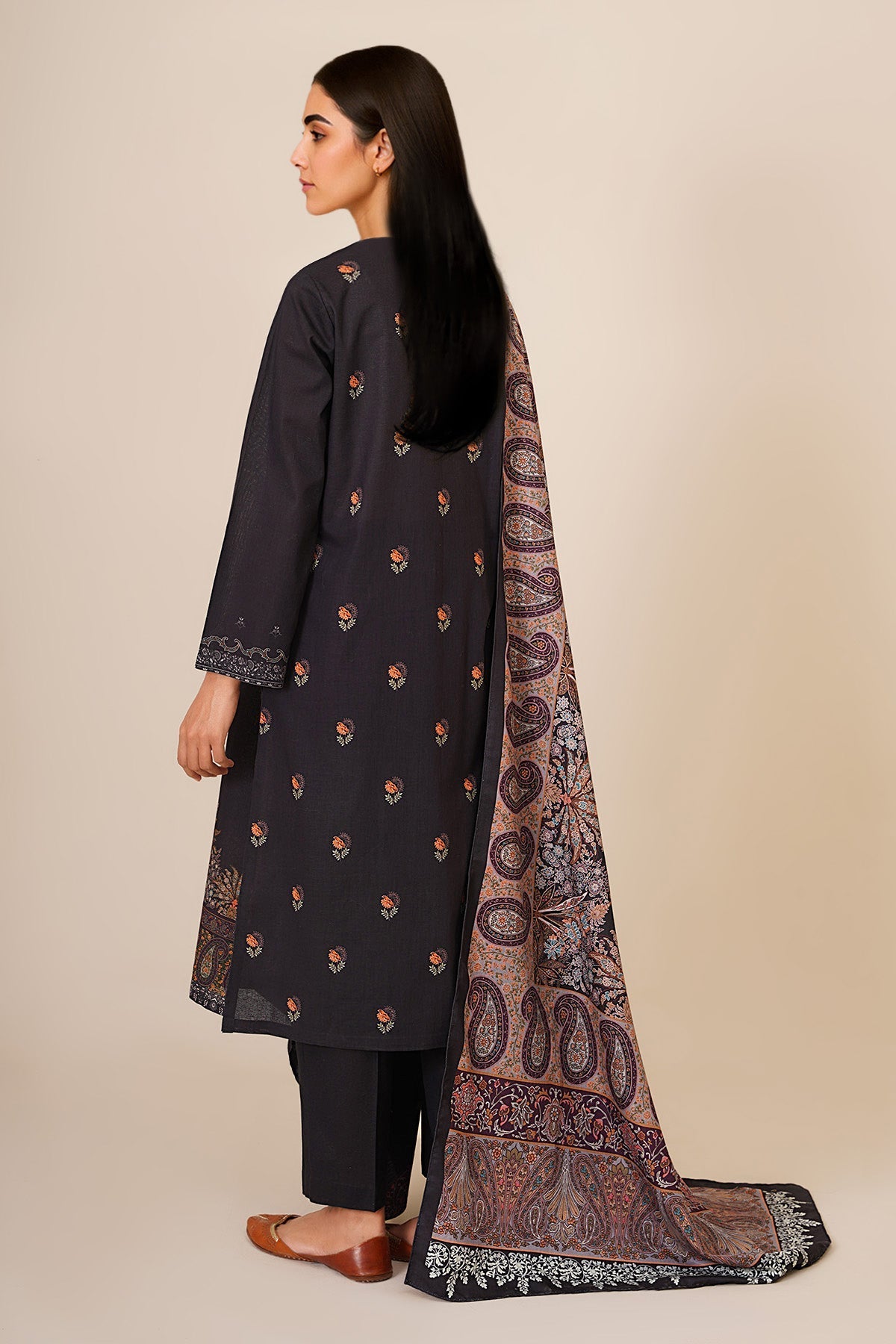 3 Piece - Unstitched - Printed Khaddar Suit - C6394