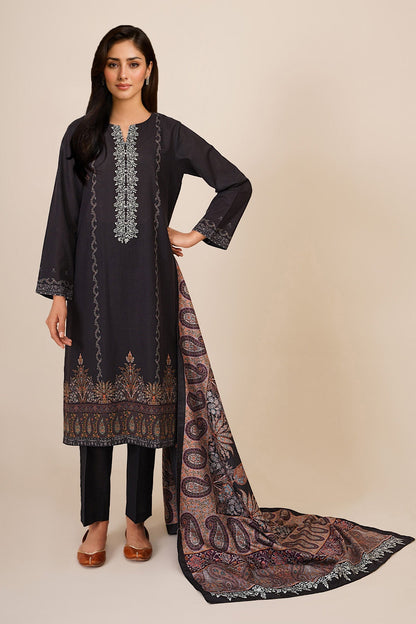 3 Piece - Unstitched - Printed Khaddar Suit - C6394