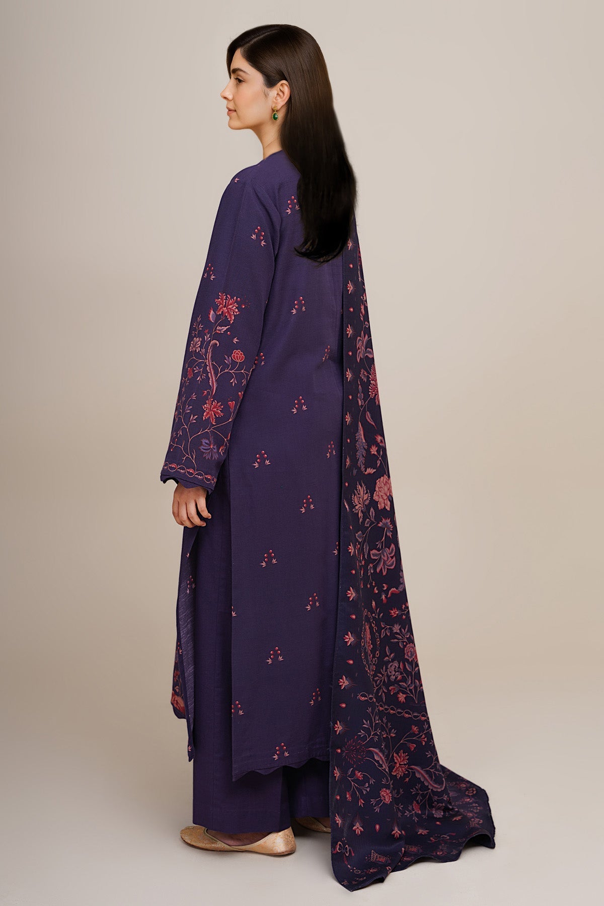 3 Piece - Unstitched - Printed Khaddar Suit - C6398