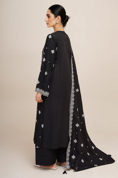 3 Piece - Unstitched - Embroidered Slub Khaddar Suit - C6406