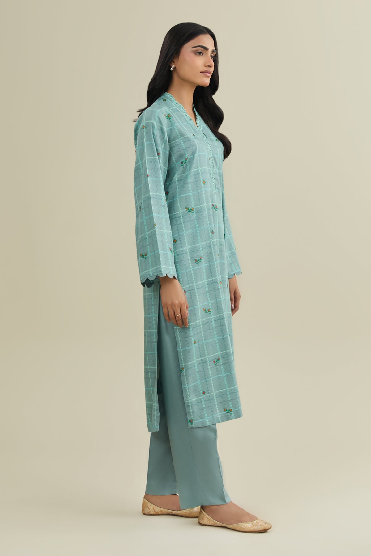 2 Piece - Unstitched - Printed & Embroidered Percale Suit - C6409