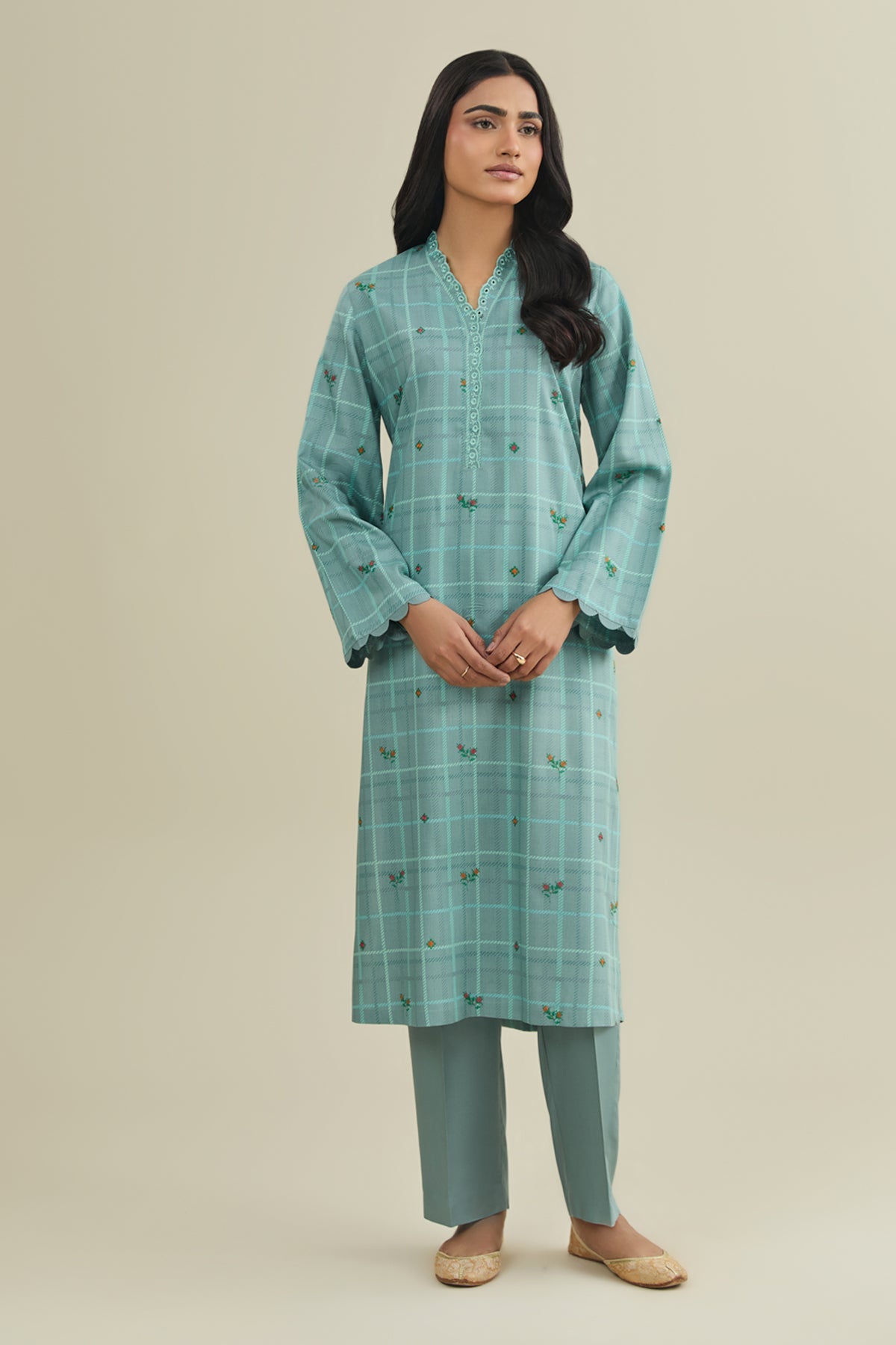 2 Piece - Unstitched - Printed & Embroidered Percale Suit - C6409