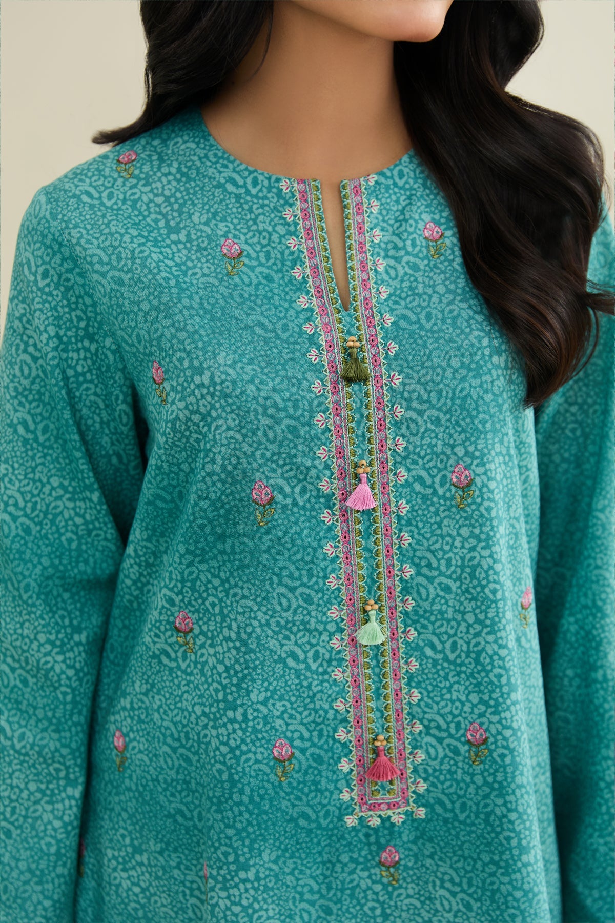 2 Piece - Unstitched - Printed & Embroidered Khaddar Suit - C6411