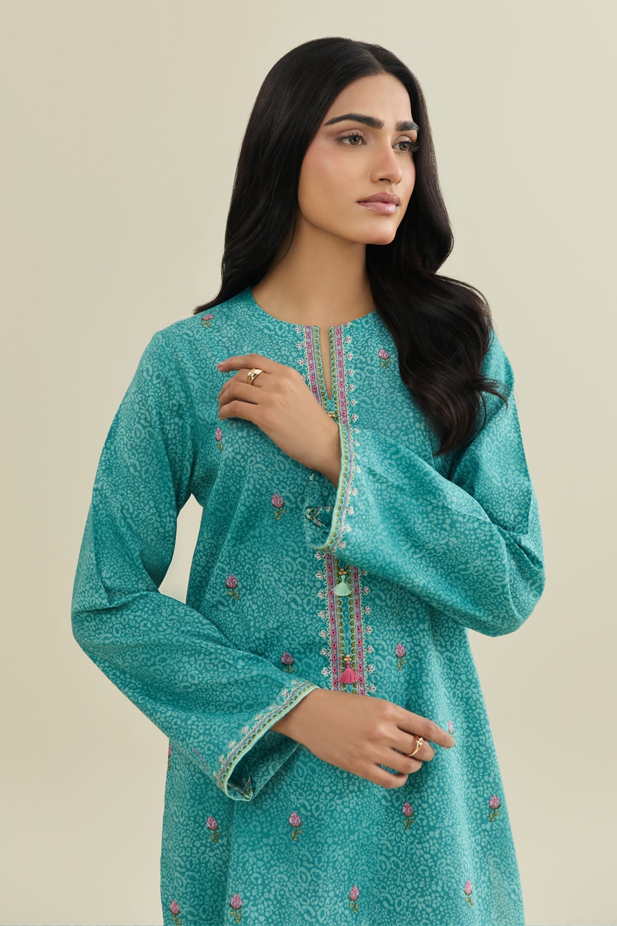 2 Piece - Unstitched - Printed & Embroidered Khaddar Suit - C6411