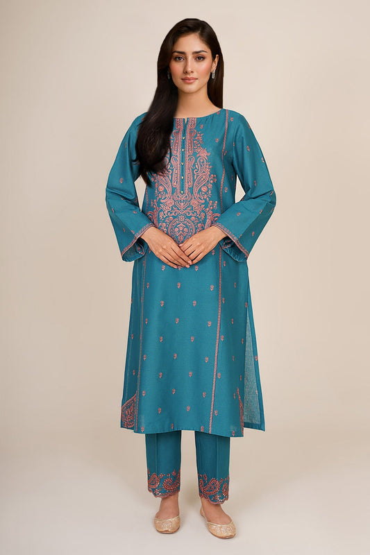 2 Piece - Unstitched - Embroidered Khaddar Suit - C6412