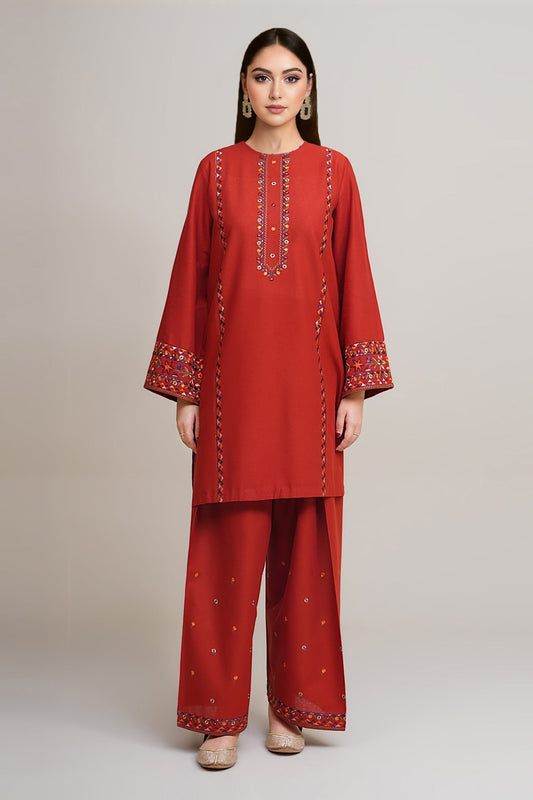 2 Piece - Unstitched - Embroidered Khaddar Suit - C6417