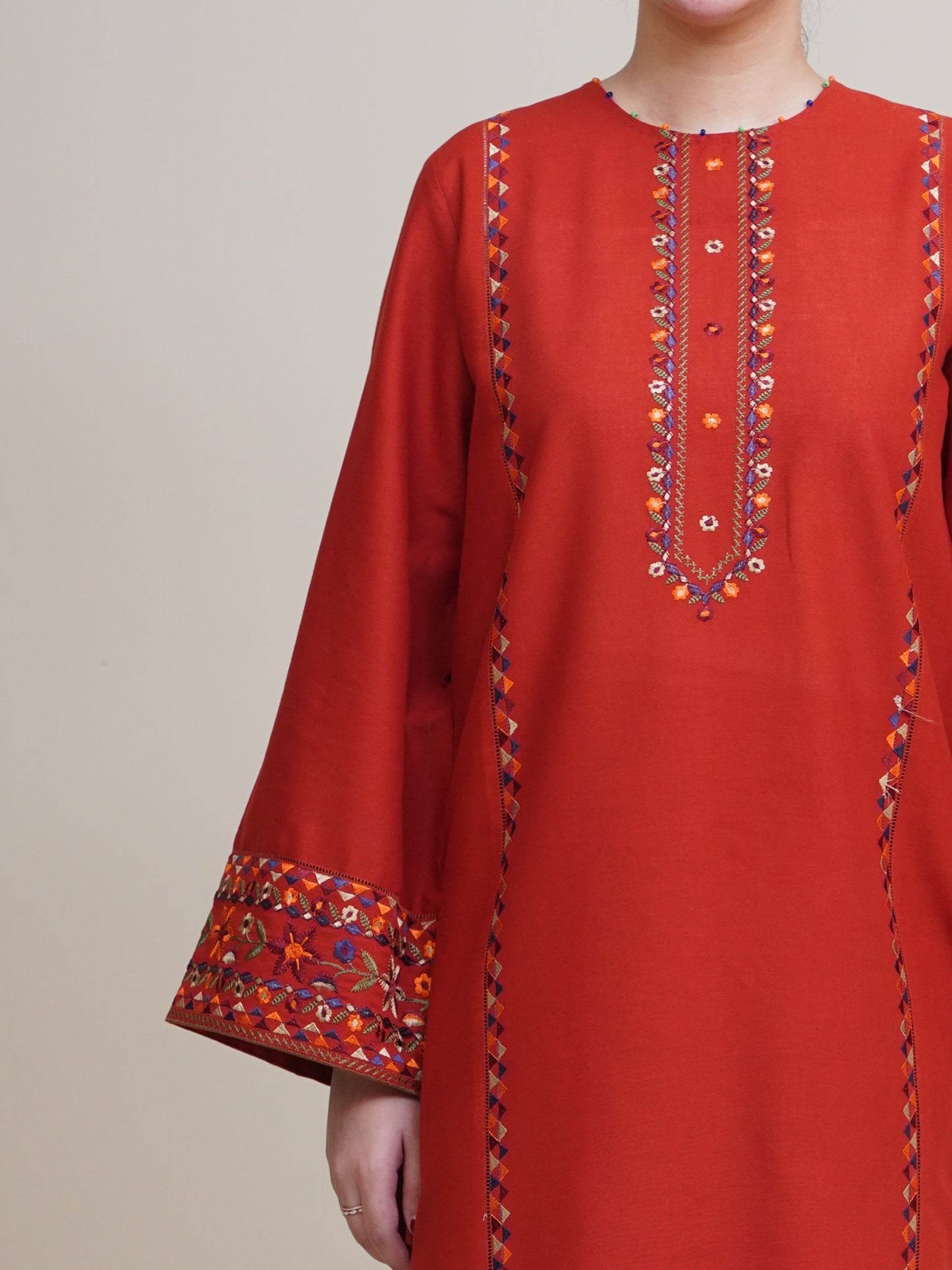 2 Piece - Unstitched - Embroidered Khaddar Suit - C6417