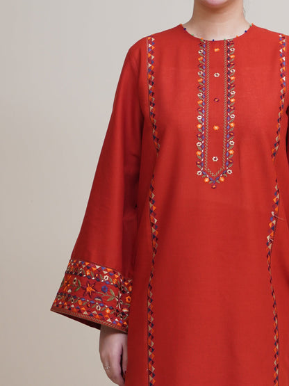 2 Piece - Unstitched - Embroidered Khaddar Suit - C6417