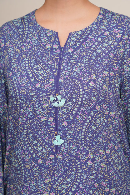 2 Piece - Unstitched - Printed Percale Suit - C6427