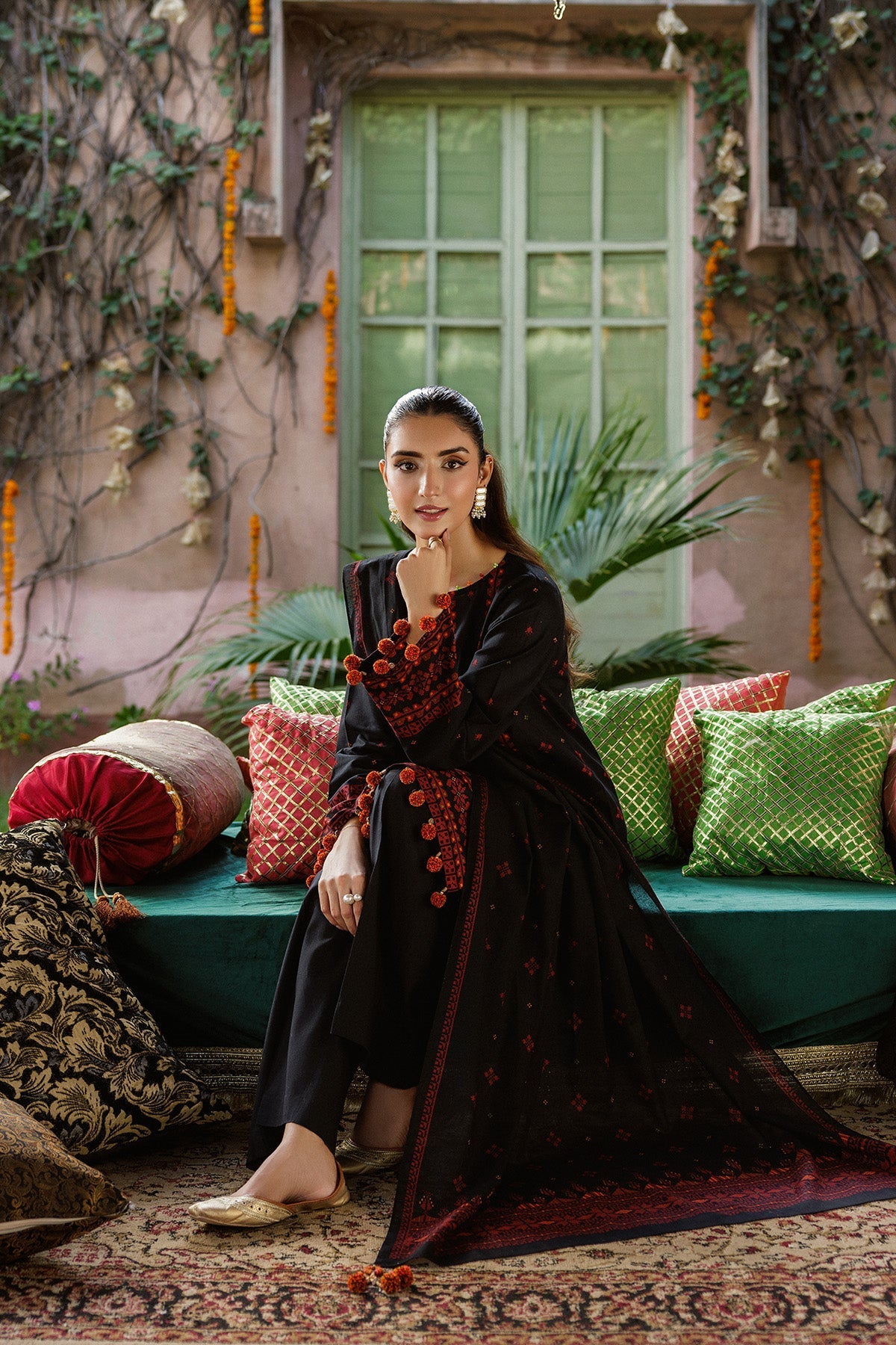 3 Piece - Unstitched - Printed & Embellished Khaddar Suit - C6435