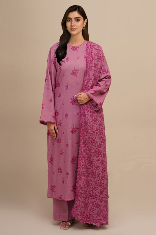 3 Piece - Unstitched - Printed & Embroidered Khaddar Suit - C6440