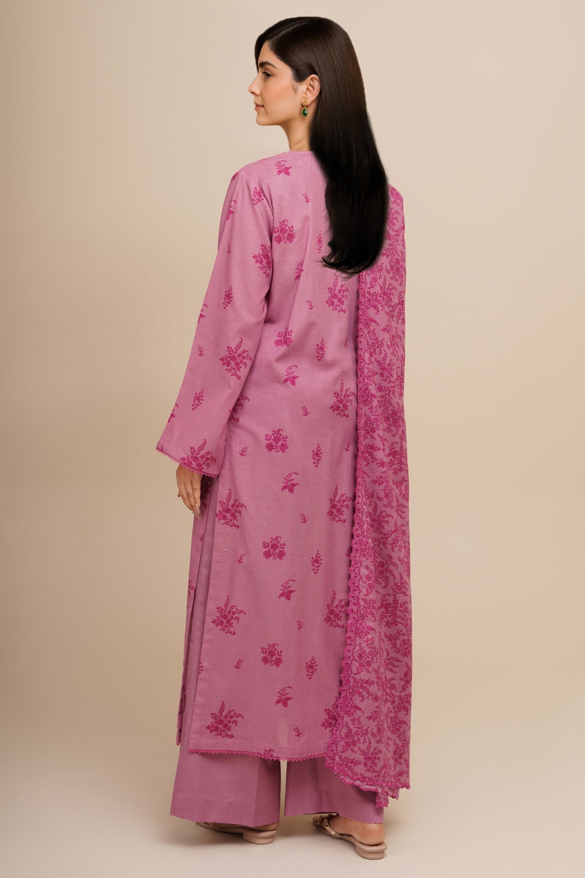 3 Piece - Unstitched - Printed & Embroidered Khaddar Suit - C6440