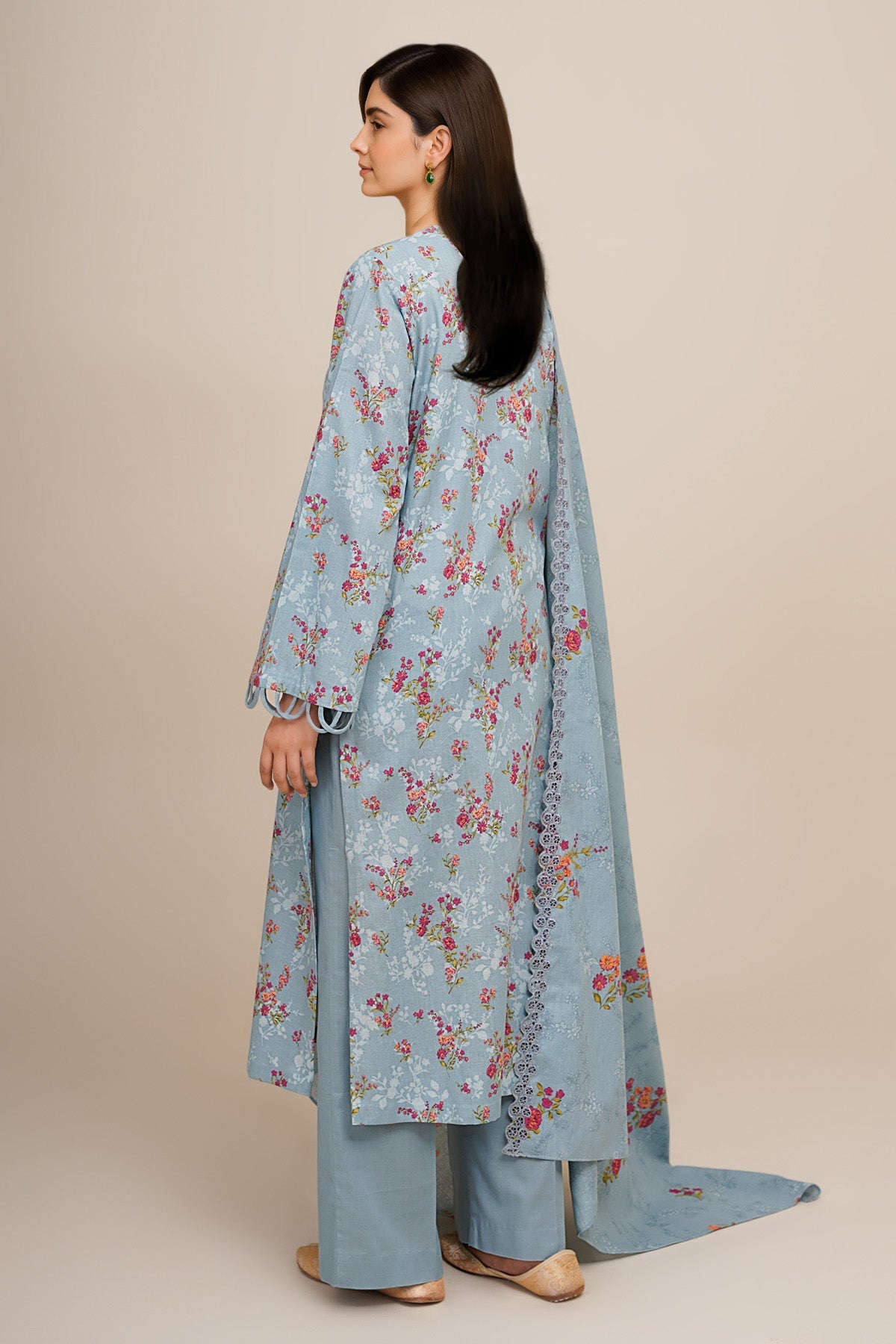 3 Piece - Unstitched - Printed & Embroidered Khaddar Suit - C6442