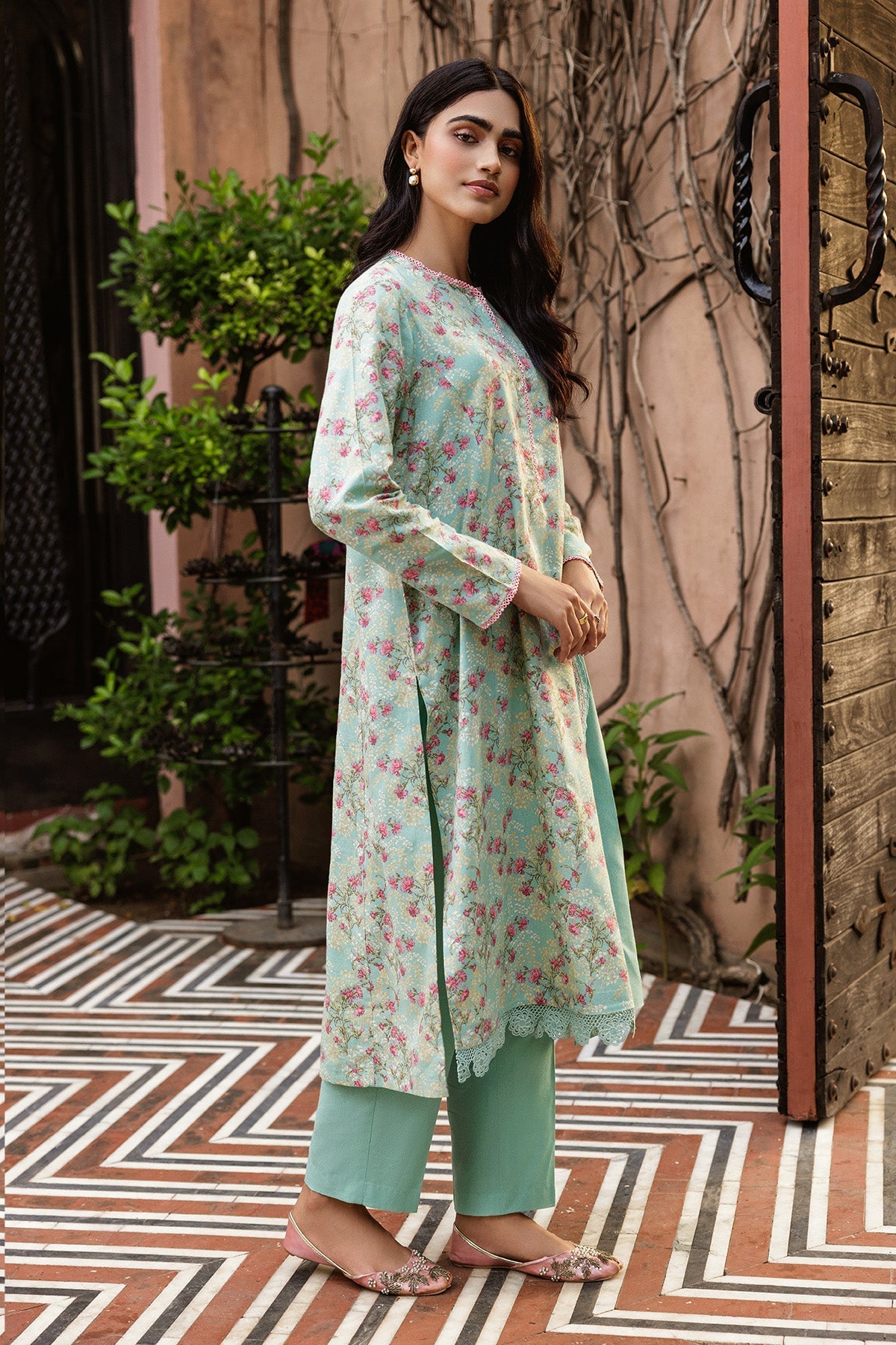 3 Piece - Unstitched - Printed & Embroidered Viscose Karandi Suit - C6452