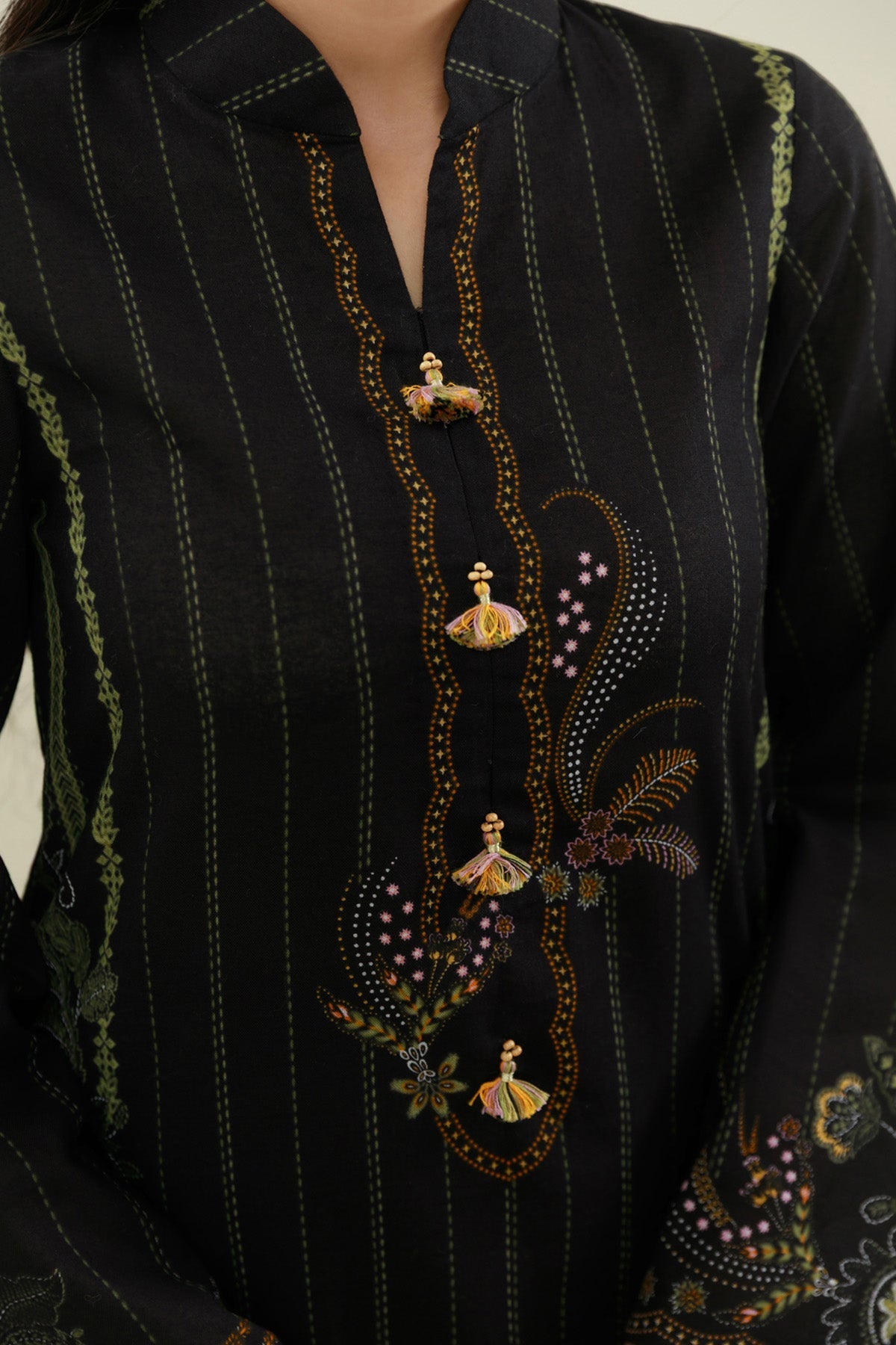 3 Piece - Unstitched - Printed & Embroidered Khaddar Suit - C6454