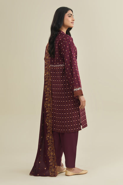 3 Piece - Unstitched - Printed & Embroidered Khaddar Suit - C6456