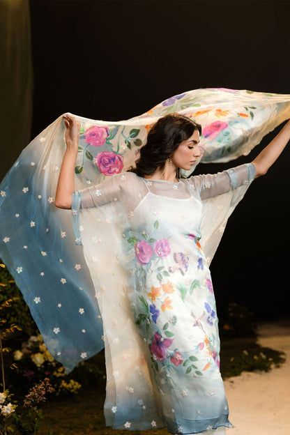 4 Piece - Stitched - Printed & Embroidered Silk Chiffon Suit - MCP1728