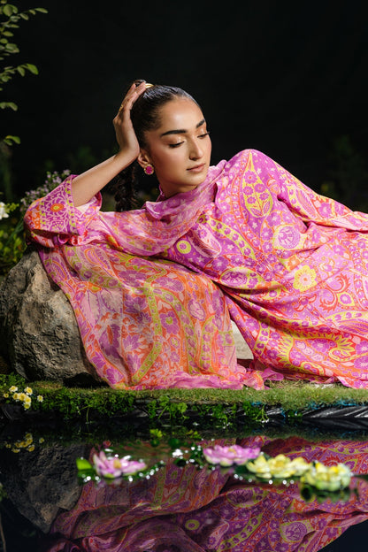 3 Piece - Stitched - Printed Raw Silk Suit - MCP1730-1