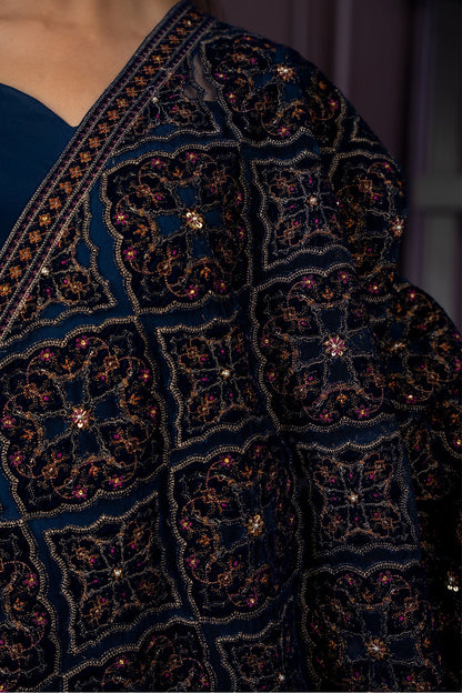 Embroidered Velvet Shawl - E1363