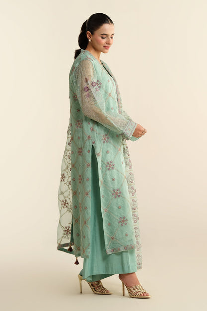 3 Piece - Unstitched - Embellished Pure Organza Suit - E1428-2