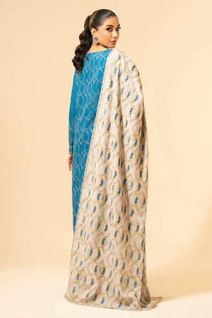 3 Piece - Unstitched - Embroidered Viscose Karandi Suit - E1456